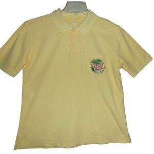 Hawaii Polo Shirt Mens Medium Yellow Pique 100% Cotton short sleeve Princess Cru